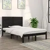 Image de vidaXL Cadre de lit Noir Bois massif 140x190 cm