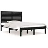 Image de vidaXL Cadre de lit Noir Bois massif 140x190 cm