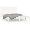 Image de vidaXL Cadre de lit Blanc Bois massif 140x200 cm