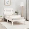 Image de vidaXL Cadre de lit Blanc Bois massif 90x190 cm Simple