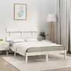Image de vidaXL Cadre de lit Blanc Bois massif 180x200 cm Super King