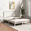 Image de vidaXL Cadre de lit Blanc Bois de pin massif 140x190 cm