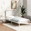 Image de vidaXL Cadre de lit Blanc Bois de pin massif 90x200 cm