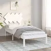 Image de vidaXL Cadre de lit Blanc 90x190 cm Simple Bois massif