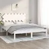 Image de vidaXL Cadre de lit sans matelas blanc 140x190 cm bois massif3104849