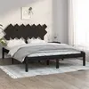 Image de vidaXL Cadre de lit Noir 140x190 cm Bois massif