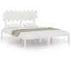 Image de vidaXL vidaXL Cadre de lit Blanc 160x200 cm Bois massif