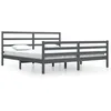 Image de vidaXL vidaXL Cadre de lit Gris Bois de pin massif 200x200 cm