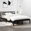 Image de vidaXL Cadre de lit Noir Bois massif 140x190 cm