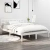 Image de vidaXL Cadre de lit Blanc Bois massif 150x200 cm Très grand