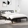 Image de vidaXL Cadre de lit sans matelas noir 200x200 cm bois massif3105429