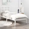Image de vidaXL Cadre de lit Blanc Bois massif 75x190 cm Petit simple