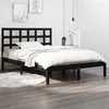 Image de vidaXL Cadre de lit Noir Bois massif 140x190 cm