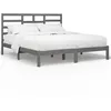 Image de vidaXL Vidaxl Cadre De Lit Gris Bois Massif 200x200 Cm