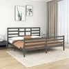 Image de vidaXL Cadre de lit Gris Bois massif 200x200 cm