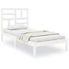 Image de vidaXL Cadre de lit Blanc Bois massif 75x190 cm Petit simple