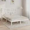 Image de vidaXL Cadre de lit Blanc Bois de pin massif 140x190 cm