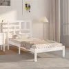 Image de vidaXL Cadre de lit Blanc Bois massif 90x200 cm