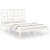 Image de vidaXL Cadre de lit Blanc Bois massif 140x200 cm