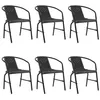 Image de vidaXL Chaises de jardin lot de 6 Rotin plastique et acier 110 kg3107704