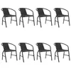 Image de vidaXL Chaises de jardin lot de 8 Rotin plastique et acier 110 kg3107705