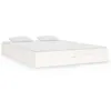 Image de vidaXL Cadre de lit Blanc Bois massif 120x190 cm Petit double