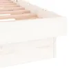 Image de vidaXL Cadre de lit à LED sans matelas blanc 90x200 cm bois massif819958