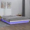 Image de vidaXL Cadre de lit à LED blanc 120x200 cm bois massif