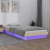 Image de vidaXL Cadre de lit à LED sans matelas bois massif819997