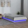 Image de vidaXL Cadre de lit à LED sans matelas blanc bois massif819998