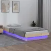 Image de vidaXL Cadre de lit à LED sans matelas bois massif820002