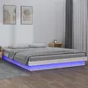 Image de vidaXL Cadre de lit à LED sans matelas blanc bois massif820008