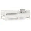 Image de vidaXL Lit coulissant Blanc Bois de pin solide 2x(80x200) cm