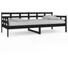 Image de vidaXL Vidaxl Lit De Jour Noir Bois Massif De Pin 90x200 Cm