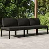 Image de vidaXL Canapé de jardin 3 places avec coussins Aluminium Anthracite