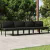 Image de vidaXL Canapé de jardin 4 places avec coussins Aluminium Anthracite