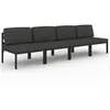 Image de vidaXL Vidaxl Canapé De Jardin 4 Places Avec Coussins Aluminium Anthracite