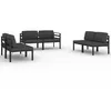 Image de Vidaxl Salon De Jardin 6 Pcs Avec Coussins Aluminium Anthracite