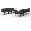 Image de Vidaxl Salon De Jardin 9 Pcs Avec Coussins Aluminium Anthracite