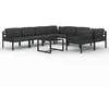 Image de Vidaxl Salon De Jardin 9 Pcs Avec Coussins Aluminium Anthracite