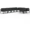 Image de Vidaxl Salon De Jardin 9 Pcs Avec Coussins Aluminium Anthracite