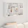Image de vidaXL Étagère murale Blanc brillant 85x16x52,5 cm Bois d'ingénierie801424
