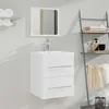 Image de vidaXL Armoire de salle de bain avec miroir Blanc 41x38,5x48 cm