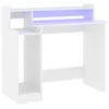 Image de vidaXL Bureau avec lumiÃ¨res LED Blanc 97x90x45 cm Bois d'ingÃ©nierie