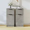 Image de vidaXL Buffets 2 pcs Gris béton 30x30x70 cm Bois d'ingénierie811124
