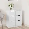 Image de vidaXL Buffets 2 pcs blanc 30x30x70 cm bois d'ingénierie811152