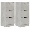Image de vidaXL Vidaxl Buffets 2 Pcs Gris Béton 30x30x70 Cm Bois D'ingénierie
