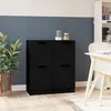 Image de vidaXL Vidaxl Buffets 2 Pcs Noir 30x30x70 Cm Bois D'ingénierie