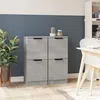 Image de vidaXL Buffets 2 pcs Gris béton 30x30x70 cm Bois d'ingénierie811178