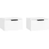 Image de vidaXL Vidaxl Tables De Chevet Murales 2 Pcs Blanc 34x30x20 Cm